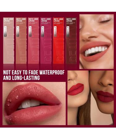 Liquid Matte Lipstick Set - Long Lasting Waterproof Non-Stick for Women | 1 Fl Oz | Choose Color #1 #2 or #3 - Buy Online on GoSupps.com