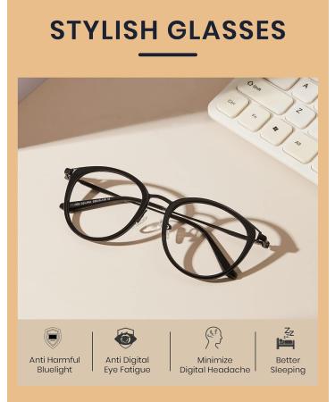 Buy Cyxus Blue Light Filter Glasses | Decorative Non-Prescription Glasses for Men & Women | Gaming Glasses for PC TV & Tablet (Black) - Buy Online on GoSupps.com