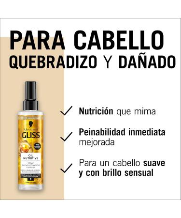  Gliss Gliss - Express leave-in two-phase conditioner for very dry brittle or brittle hair - Oil Nutritive - 6 units of 200 ml (1200 ml) - Nutrition range - Buy Online on GoSupps.com