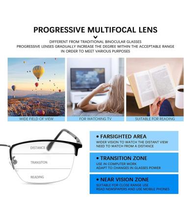 Shop Miryea Photochrome Progressive Multifocus Reading Glasses - Blue Light Blocking Black 2.5x - International Shipping Available! - Buy Online on GoSupps.com