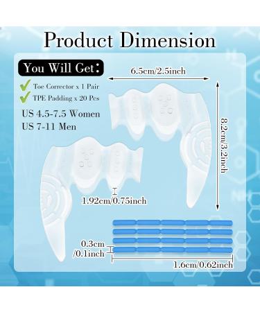 2 Pairs Toe Spacers & Bunion Corrector - Adjustable Soft Design for Bunion Pain Relief Hammer Toe Straightening & Overlapping Toes Support - Buy Online on GoSupps.com
