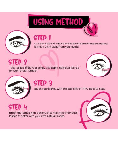 PRO DIY Eyelash Extension Kit - 280 PCs Individual Cluster Eyelashes Applicator & Brush for Beginners - 9-16 Mix 40D-D - Buy Online on GoSupps.com
