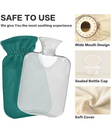 Green Hot Water Bottle with Cover | Pain Relief & Bed Warmer for Women | 1L Hot Water Bottles for Hands & Feet - Buy Online on GoSupps.com