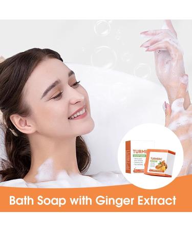 Turmeric Soap Nature Turmeric Soap Pure Turmeric Handmade Soap Bar Organic Ginger Bath Soap Dark Spot Corrector Remover Moisturizing Erase Fine Lines Firming Friendly Vegan&Cruelty Free - Buy Online on GoSupps.com