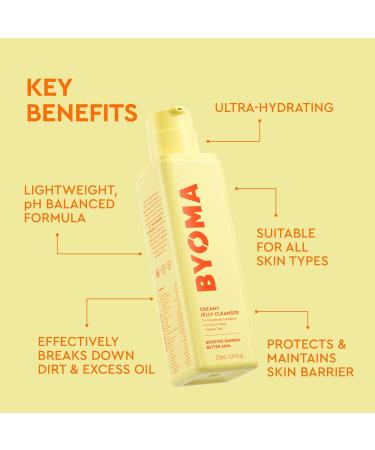 BYOMA Creamy Jelly Cleanser & Moisturizing Gel Cream Bundle - Gentle Face Wash + Lightweight Gel Lotion with Ceramides Niacinamide & Green Tea Supports Skin Barrier - 5.91 fl oz + 1.69 fl oz - Buy Online on GoSupps.com