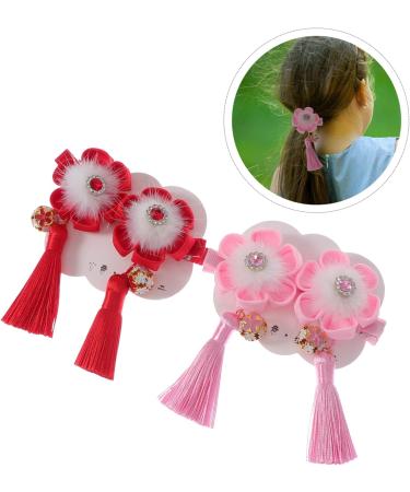 Amosfun 2 Pairs Hairpin Kids Barrettes for Hair Spring Festival Hair Clip Chinese New Year Hair Pin Hanfu Hair Barrettes for Girls Tassel Hair Clips Child Hairball Zinc Alloy - Buy Online on GoSupps.com