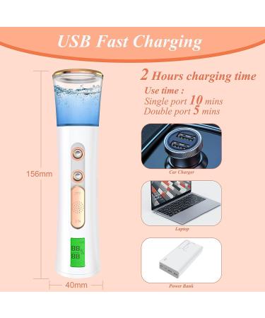 Nano Facial Mister with Skin Analyzer - Portable USB Rechargeable Sprayer for Face Moisturizing & Skin Care | Double Nozzle Cool Mist for Eyelash Extensions - Buy Online on GoSupps.com