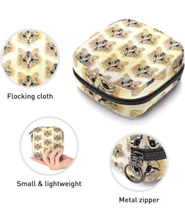 Cats Print Menstrual Cup Pouch & Sanitary Napkin Storage Bag - Portable Period Holder for Women & Teen Girls - Multicolored Design | 1 Pc - Buy Online on GoSupps.com