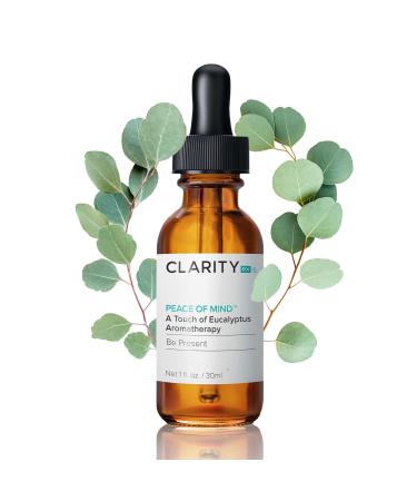 ClarityRx Peace Of Mind Be Present Calming Eucalyptus Aromatherapy Concentrate Natural Plant-Based Essential Oil Face Treatment for Reducing Redness & Acne (1 fl oz)