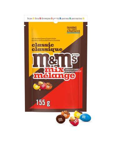 M&M'S Classic Mix Milk Chocolate Peanut and Peanut Butter Flavoured Milk Chocolate Candies Sharing Bag 155g Mix 155g