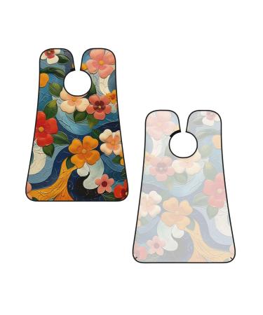 Cashew Flower Print Beard Bib Apron - Non-Stick Men's Hair Catcher for Shaving | Unique Gift for Men - Buy Online on GoSupps.com