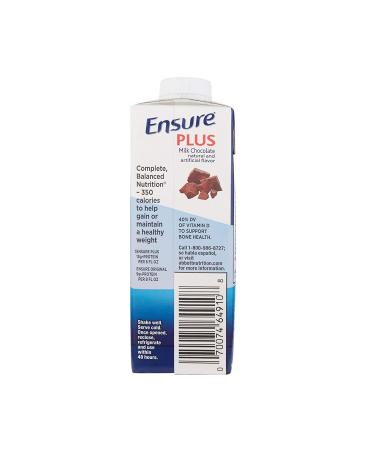 Abbott Ensure Plus Milk Chocolate 8 Fl Oz Recloseable Carton - Case of 24 | Nutritional Shake for Weight Gain and Strength | Chocolate Flavor | Pack of 24 - Buy Online on GoSupps.com