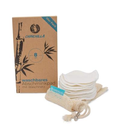 Chinchilla Washamm Septic Pads bamboo cotton pads including washing bags made of cotton reusable plastic-free sustainable make-up remover & facial cleaning 10 pieces
