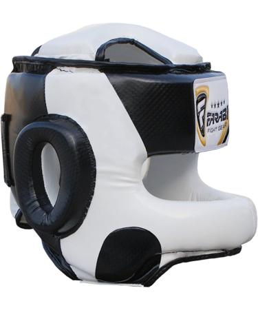 Farabi Sports U Shape Boxing Head Guard | S/M Black/White Headgear for Kickboxing & Martial Arts Training - Buy Online on GoSupps.com