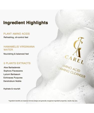 CA CAREL Amino Acid Foaming Cleanser - Gentle Facial Cleansing Foam for All Skin Types - Buy Online on GoSupps.com