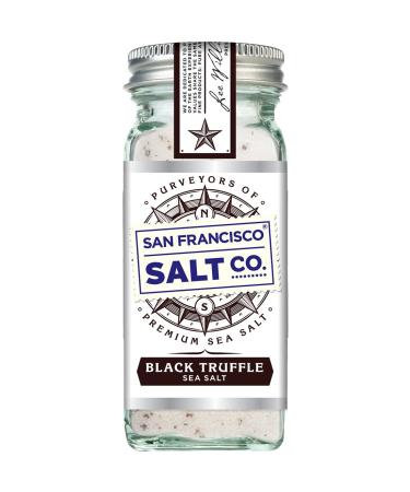 Italian Black Truffle Sea Salt 4 oz. Glass Shaker by San Francisco Salt Company