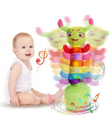 MUSUNFE Dancing Caterpillar Toys | Singing Record & Repeating What You Say Baby Boy Toys Colorful Glowing Plush Electric Speaking Cactus Baby Toys 15 Second Voice Recorder Baby Girl Toy (120 Songs