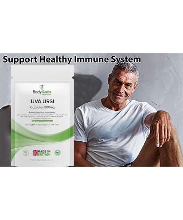 Bodygenix UVA Ursi Capsules - Organic 500mg Supplement for Healthy Immune System & Urinary Infections - Pack of 30 Capsules - Buy Online on GoSupps.com