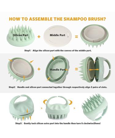 Sndyi Scalp Massager Shampoo Brush - Silicone Bristles for Dandruff Removal & Hair Growth - Green - Buy Online on GoSupps.com