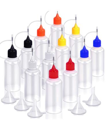 12pcs Precision Tip Applicator Bottles  YGDZ 30ml Needle Tip Squeeze Glue Bottles for Paint Quilling Craft  6 Colors Precision Bottles with 5 Mini Funnels Colored Tip - Buy Online on GoSupps.com