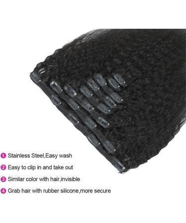 Hair Extensions Kinky Straight Clip in Hair Extensions 8-26" Thick Brazilian 100% Remy Hair Natural Black 8 Pieces with 20 Clips 120g/160g per Set Fit For Full Head Hair Pieces(10inch 160g/Set) 10inch 160g/Set - Buy Online on GoSupps.com