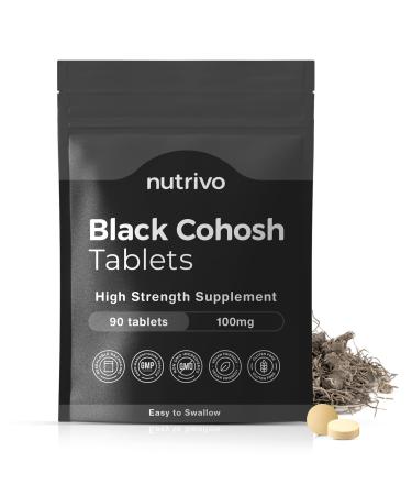 Nutrivo Black Cohosh Menopause Relief | 100mg - 90 Tablets | 3 Month s Supply | High Strength Tablets | Good Alternative to Capsules