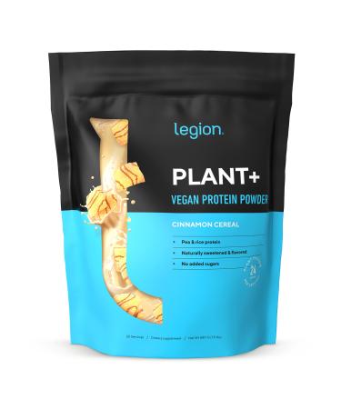 LEGION Plant+ Vegan Protein Powder - Rice and Pea Plant Based Protein Blend. Gluten Free GMO Free Naturally Sweetened and Flavored 20 Serving (Cinnamon Cereal)