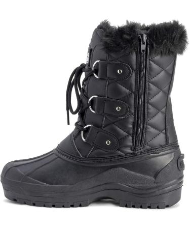 POLAR Women's Mid Calf Black Leather Waterproof Tactical Boots - Size 8 - Buy Online on GoSupps.com