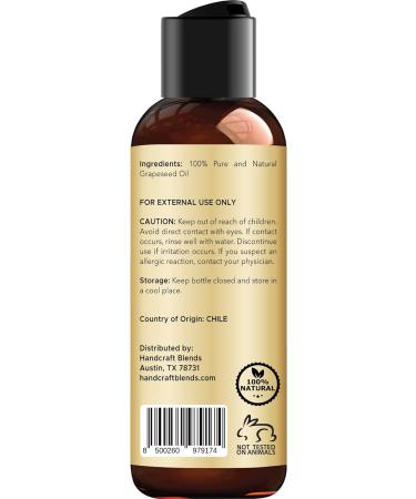 Premium 100% Pure Grapeseed Oil - 118 ml - Therapeutic Grade Carrier Oil for Skin and Hair - Aromatherapy Moisturizer - Buy Online on GoSupps.com