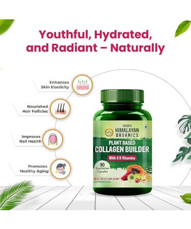 Himalayan Organics Organic Collagen Builder for Hair and Skin with Biotin and Vitamin C 90 Veg Capsules - Buy Online on GoSupps.com
