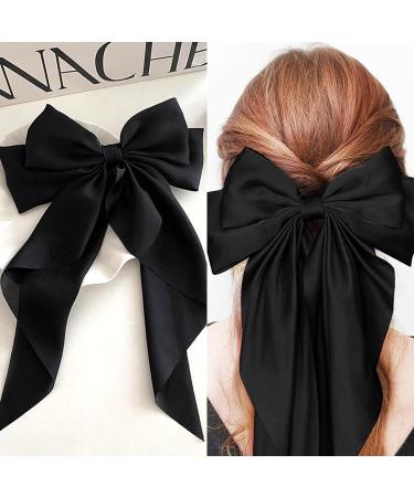 AYNKH 2 PCS Big Bow Hair Clips - Satin Solid Color French Barrette for Women & Girls - Buy Online on GoSupps.com