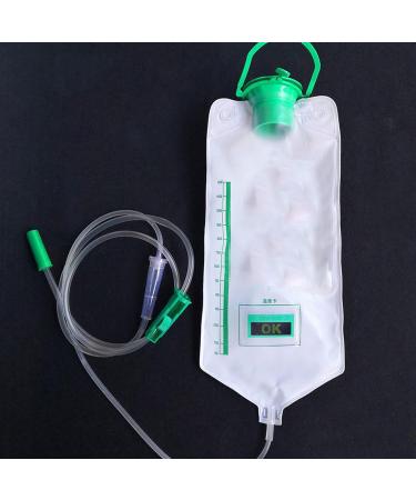 Enema Bag Kit 1200ml - Reusable Large Capacity for Effective Colon Cleansing | 10 Tube Heads Included - International Shipping Available - Buy Online on GoSupps.com