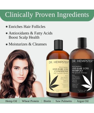 Hemp Oil Biotin Hair Growth Shampoo & Conditioner Set for Thinning Hair - Natural Organic Ingredients for Hair Loss Treatment - 18 oz - Buy Online on GoSupps.com