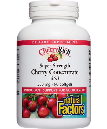 Natural Factors CherryRich Super Strength Cherry Concentrate - 90 Softgels for Healthy Joints & Uric Acid Metabolism - Buy Online on GoSupps.com