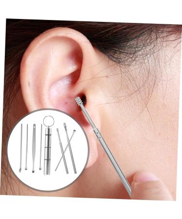 Stainless Steel Ear Cleaning Tool Set - 2 Sets of 7 Pieces, Spring Silver Ear Picking Spoon and Scraper - Healeved Ear Care Kit - Buy Online on GoSupps.com