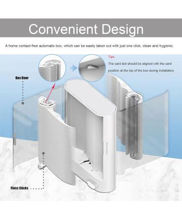 Pop-up Floss Box Dental Floss Dispenser Refillable Floss Box(1 pack Home Floss Dispenser +1 pack Travel Floss Dispenser + 112 Pcs Floss Sticks) - Buy Online on GoSupps.com