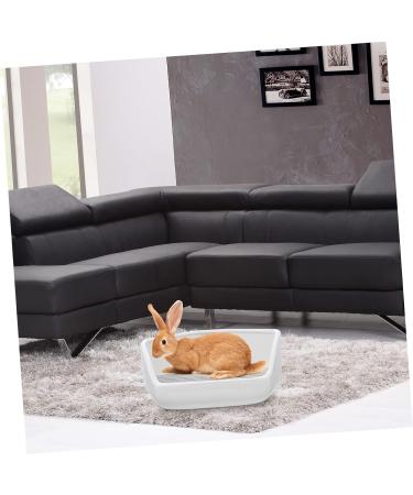 BESPORTBLE Rabbit Toilet Small Animal Potty Tray Guinea Pig Potty Trainer Guinea Bedding Litter Ceramics White 30X26X12.5cm White - Buy Online on GoSupps.com