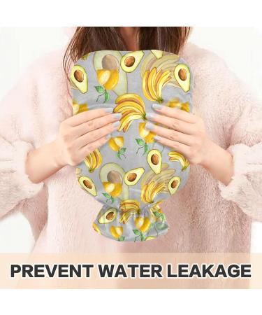 Naanle Banana Lemon Avocado Hot Water Bottle - 1L Transparent Thermal Bottle for Bed & Pain Relief | Warm & Steady Heat Therapy - Buy Online on GoSupps.com