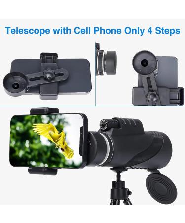 AMESEDAK 12x60 High Power Monocular Telescope - Compact & Portable HD Monocular with Low Light Vision, Smartphone Adapter Included - Buy Online on GoSupps.com