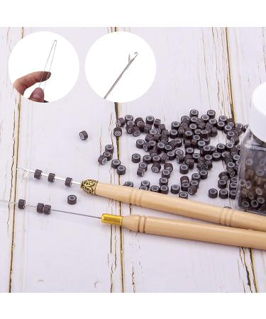 Duufin Brown Micro Ring Hair Extensions Kit - 500 Pcs with Tools and Accessories - Buy Online on GoSupps.com
