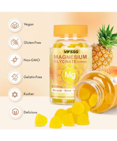 Magnesium Glycinate Gummies 500 Mg Triple Magnesium Complex Sugar-Free Gummies with Malate 400 Mg Citrate 400 Mg Magnesium Supplement Chewable for Women & Men Vegan Organic 60 Count 60 Count (Pack of 1) - Buy Online on GoSupps.com