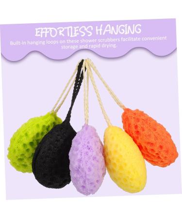 NOLITOY 5pcs Exfoliating Bath Sponge Set - Soft Body Scrubber & Shower Ball for Smooth Skin Cleaning - Buy Online on GoSupps.com