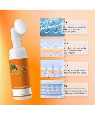  Hppsctink Turmeric Facial Cleansing Foam 60ml: Deep cleanses lightens acne marks nourishes and brightens the skin - Buy Online on GoSupps.com