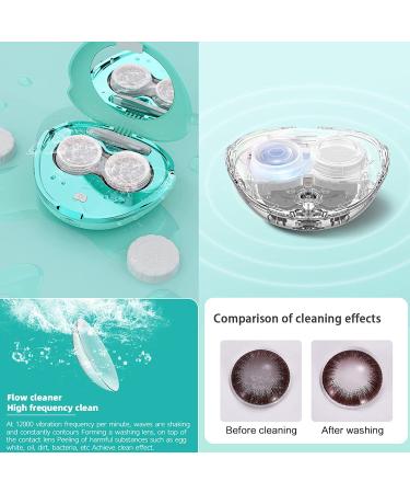Portable Ultrasonic Contact Lens Cleaner Machine | USB Charger | High Frequency Vibrate | Fast Cleaning | Soft and Hard Contact Lenses | Green - Buy Online on GoSupps.com