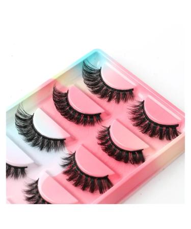 UAMOU 2/20/100 Boxes Mink Lashes Eyelashes 5 pairs Natural Curly Fake Eyelashes Thick Maquiagem Lash Extension Makeup Tools Cheerfully (Color : 5 pairs G610CS-01 Size : 30 boxes)