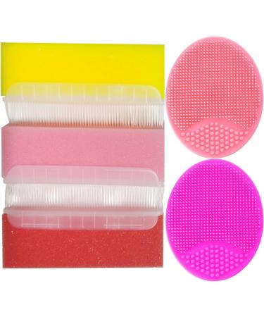 Baby Bath Brush & Baby Comb Set - Newborn Bath Essentials Baby Scalp Scrubber (6-Pack) (Red/Pink/Yellow) - Buy Online on GoSupps.com
