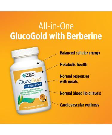 DOCTORS' PREFERRED GlucoGold with Berberine Concentrated Cinnamon Chromium Banaba Leaf Extract (90 Tablets) 90 Count (Pack of 1) - Buy Online on GoSupps.com