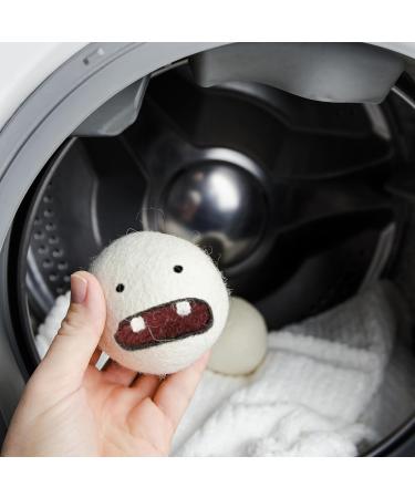 Woolbuddy Dryer Balls - 6 Pack Monster Design | Reusable Wool Dryer Balls for Efficient Drying & Pet Hair Removal | Cute Laundry Accessories - Eco-Friendly Home Essentials - Buy Online on GoSupps.com