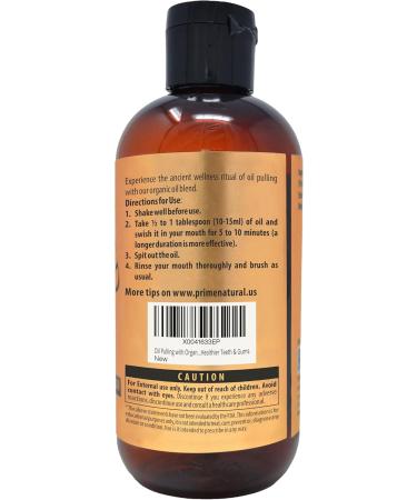Oil Pulling with Organic Coconut & Cinnamon Bark Oil - 8oz Natural Mouthwash for Teeth Whitening Fresh Breath & Healthy Gums - Buy Online on GoSupps.com