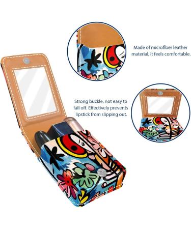 Travel Lipstick Organizer Case | Portable Makeup Bag with Mirror | Abstract Colorful Floral Pattern E565p5amzg - Ideal for International Shipping - Buy Online on GoSupps.com
